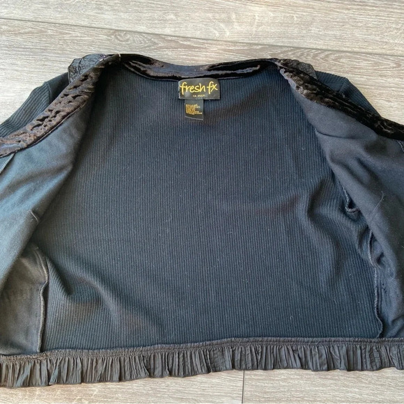 Fresh Fx Beaded Ruffles Open Front Cropped  Cardigan - Picture 11 of 14